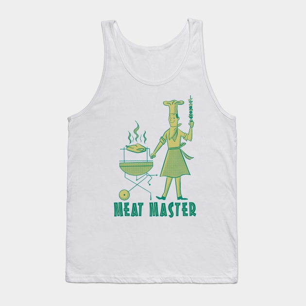 Meat Master - Teal Tank Top by Vintage Cook Book Gore